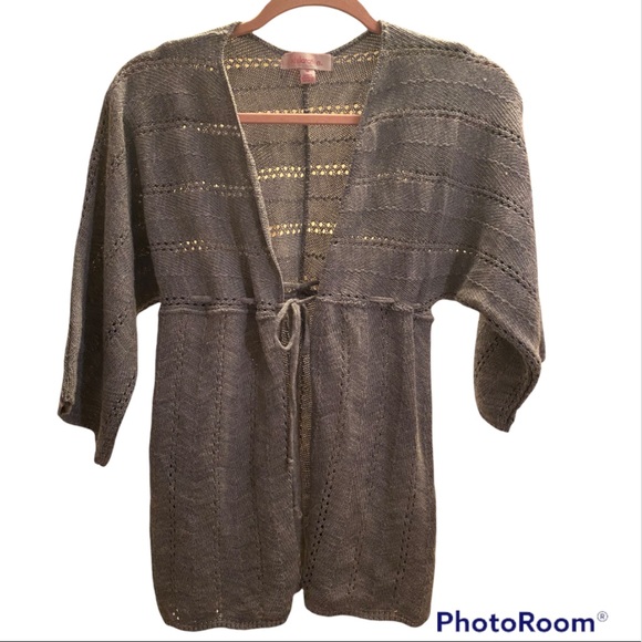 NEW LIGHTWEIGHT OPEN KNIT SHORT SLEEVE CARDIGAN SWEATER  ⭐️⭐️⭐️⭐️⭐️ - Picture 1 of 10